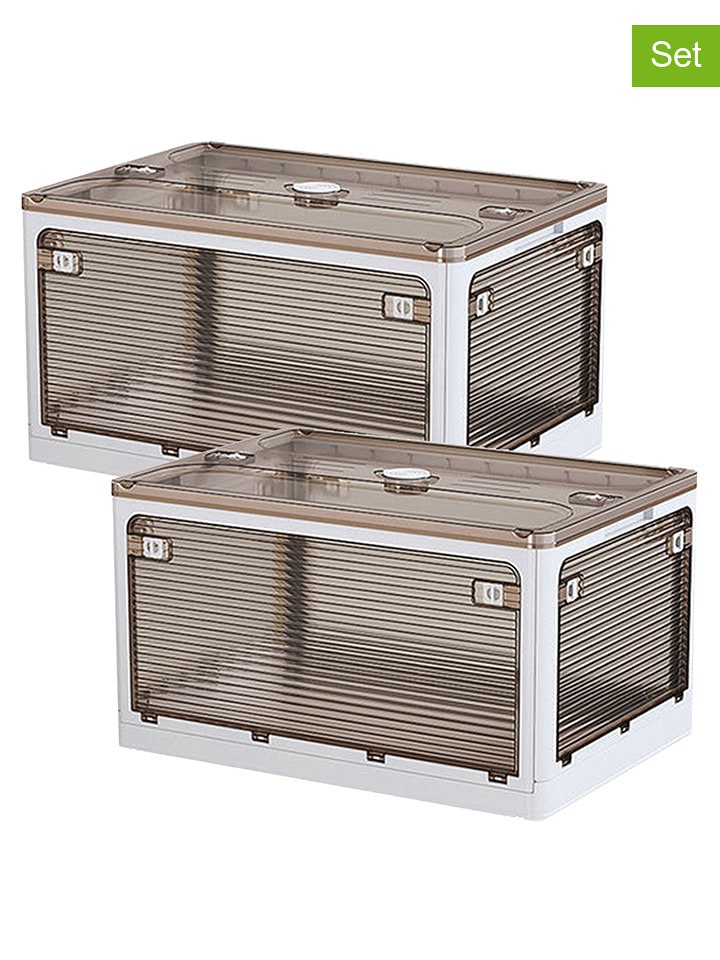 Joybos Skrzynki (2 szt.) w kolorze biało-brązowym - 41 x 29 x 24 cm rozmiar: onesize