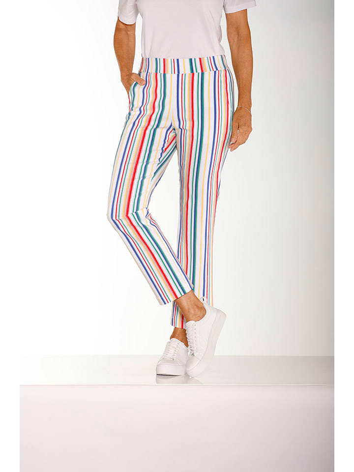 WITT WEIDEN Spodnie w kolorze białym ze wzorem rozmiar: 48