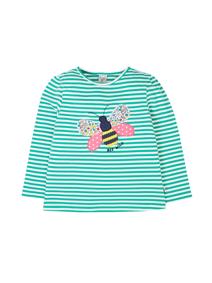 Frugi Koszulka "Theresa" w kolorze zielono-białym rozmiar: 110/116