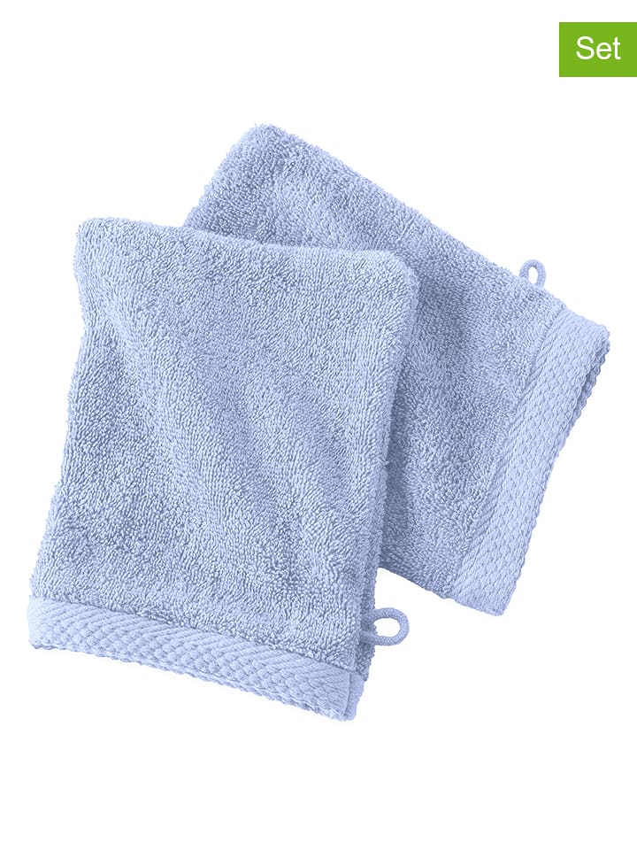 Soft by Perle de Coton Myjki (2 szt.) "Epo" w kolorze błękitnym rozmiar: 16x21 cm