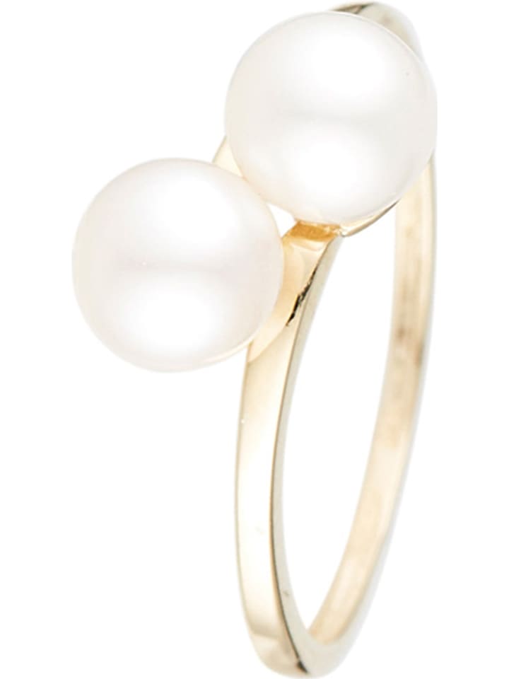 OR ÉCLAT Złoty pierścionek "Perlée ronde" z perłami rozmiar: 50