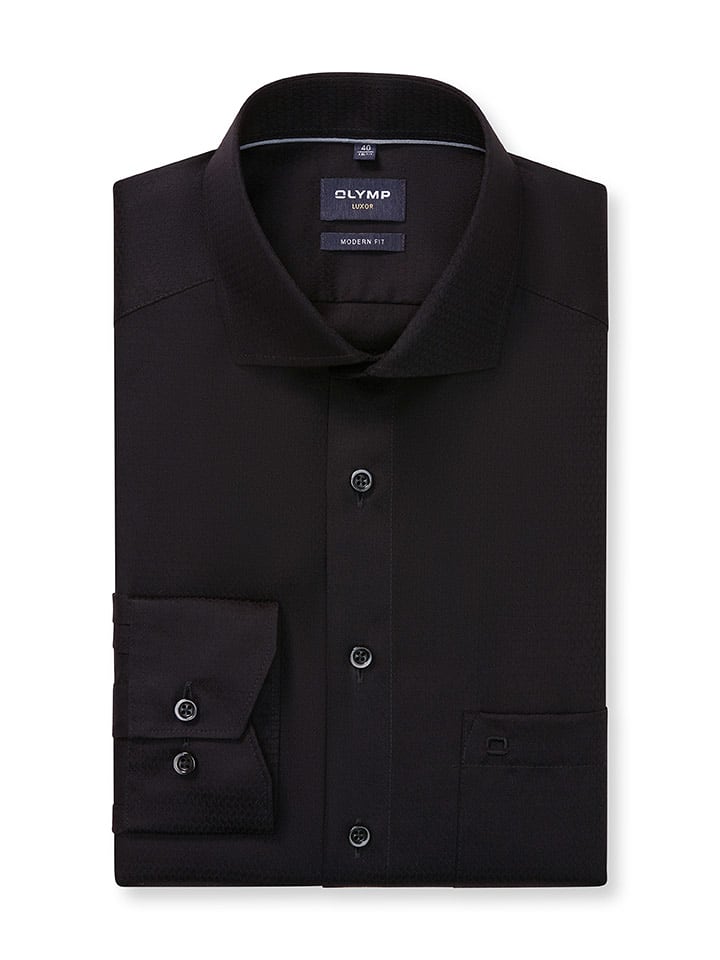 OLYMP Koszula "Luxor" - Modern fit - w kolorze czarnym rozmiar: 41
