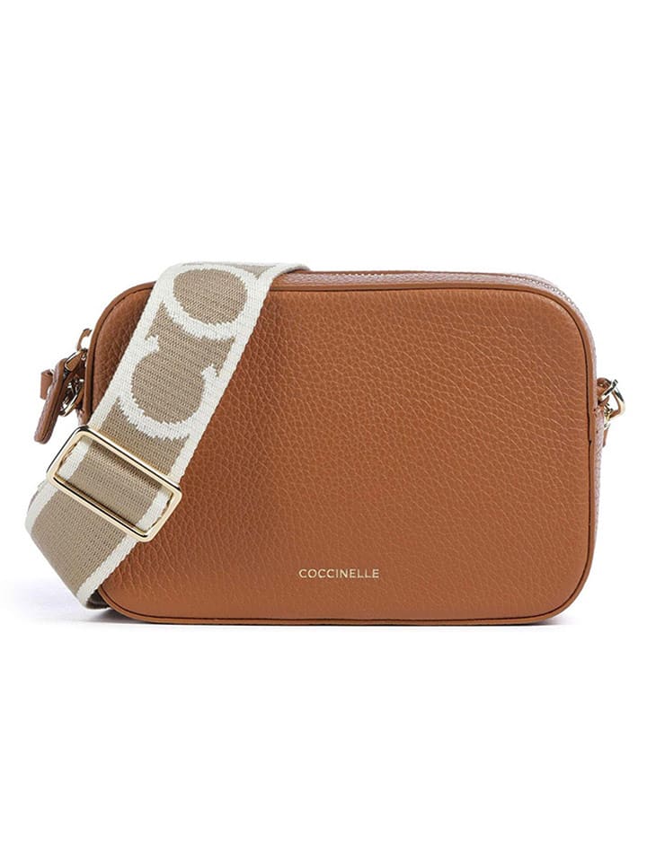 COCCINELLE Skórzana torebka w kolorze jasnobrązowym - 19 x 13,5 x 5,5 cm rozmiar: onesize