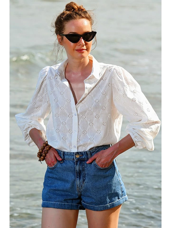 Trend Alacati Bluzka w kolorze białym rozmiar: S