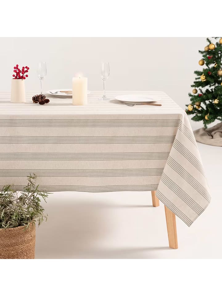 GAMUSI Obrus "Holwin" w kolorze beżowo-zielonym rozmiar: 140x200 cm