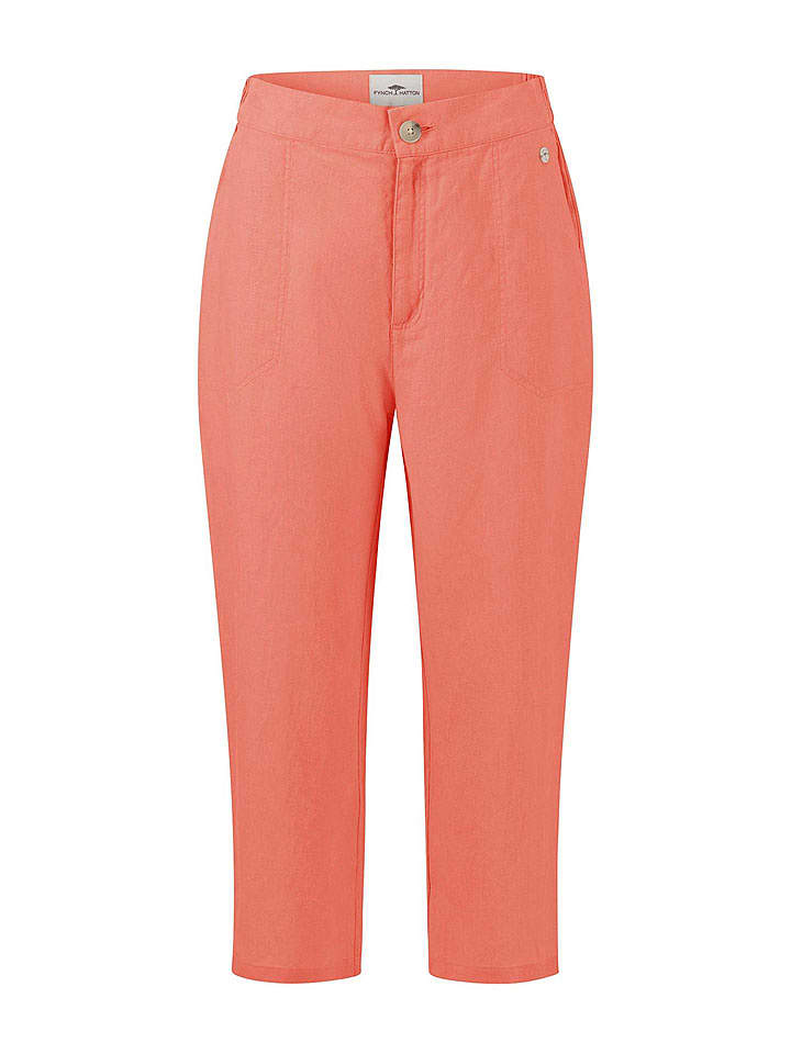 FYNCH-HATTON Lniane spodnie w kolorze pomarańczowym rozmiar: 38