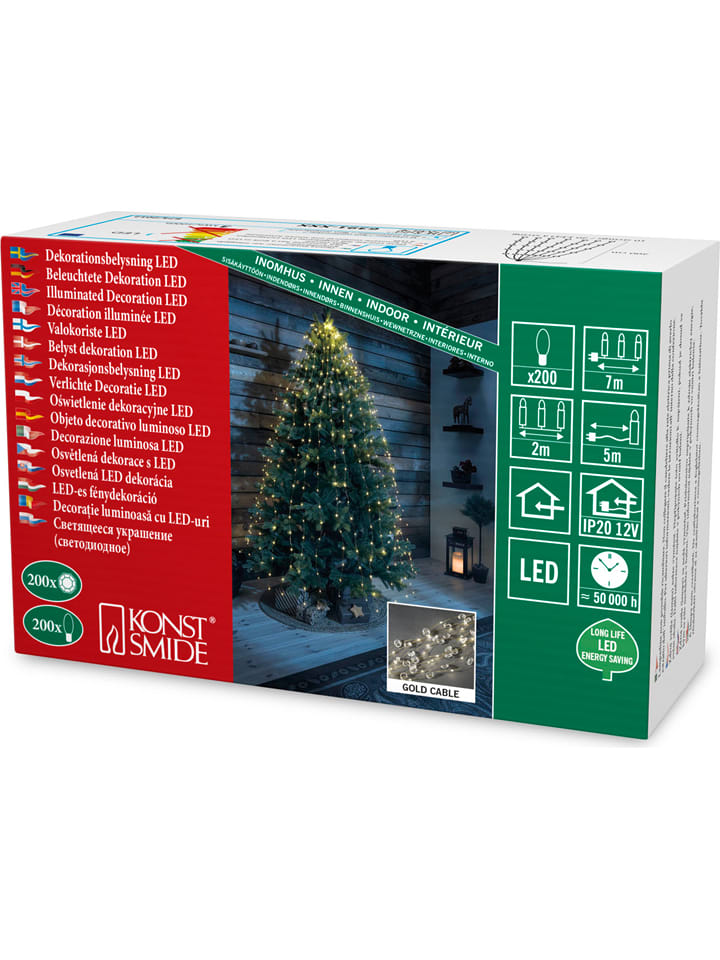 Konstsmide Łańcuch świetlny LED w kolorze ciepłej bieli - dł. 7 m rozmiar: onesize