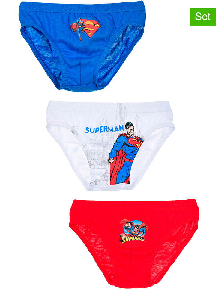 Superman Slipki (3 pary) "Superman" w kolorze biało-niebiesko-czerwonym rozmiar: 116-128