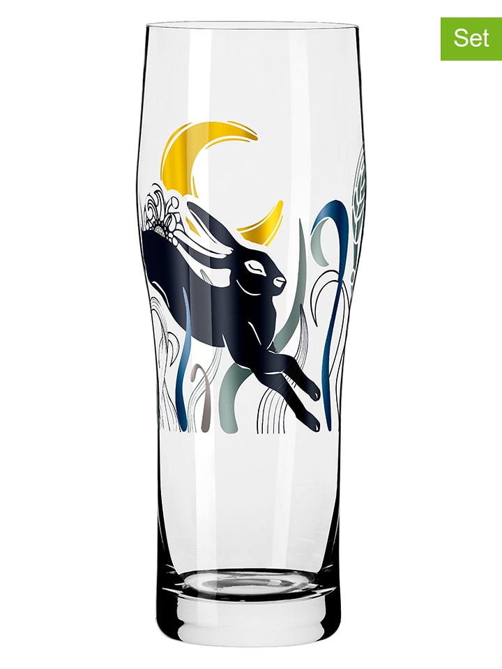 RITZENHOFF Szklanki (2 szt.) w kolorze czarno-żółtym do piwa - 630 ml rozmiar: onesize