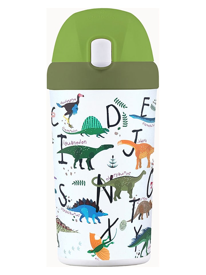 chic.mic Bidon "Dinosaurs" w kolorze zielono-białym rozmiar: onesize