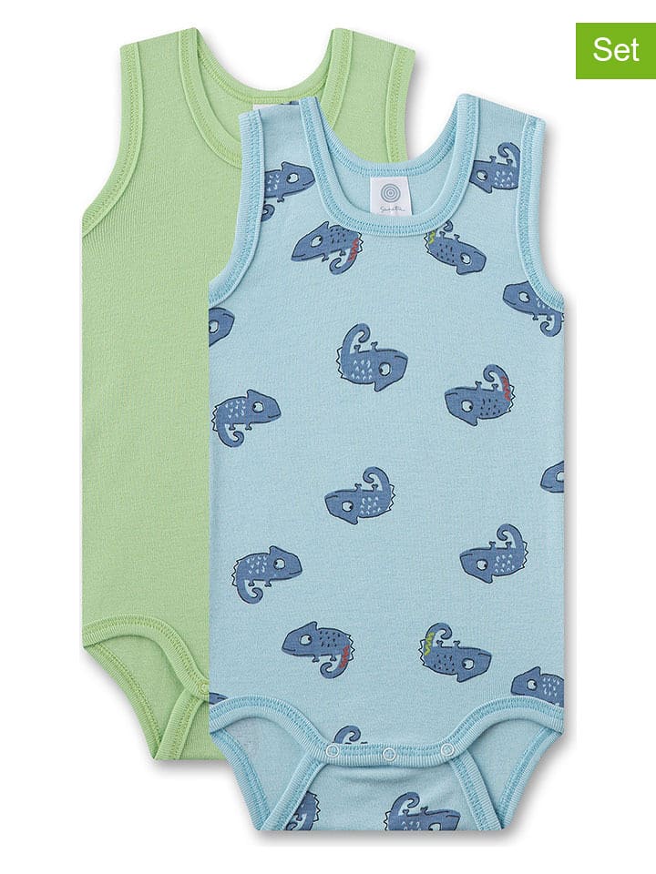 Sanetta Body (2 szt.) w kolorze zielonym i błękitnym rozmiar: 62