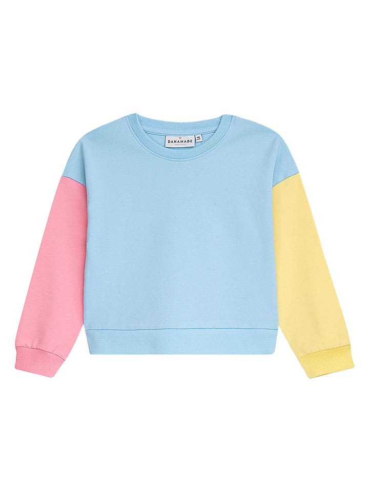 Danamade Bluza "Rune" w kolorze błękitno-żółto-jasnoróżowym rozmiar: 110