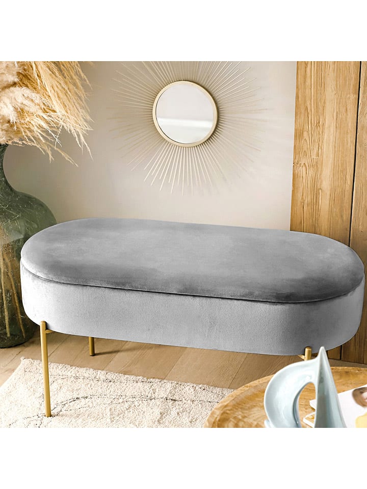 Homla Ławka "Layla" w kolorze szarym - 91,5 x 46,5 x 41 cm rozmiar: onesize