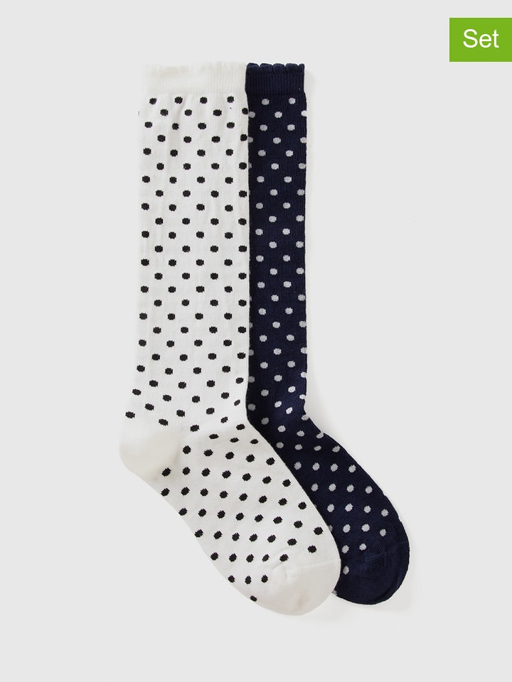 Benetton Skarpety (2 pary) w kolorze czarnym, białym i granatowym rozmiar: 20-24