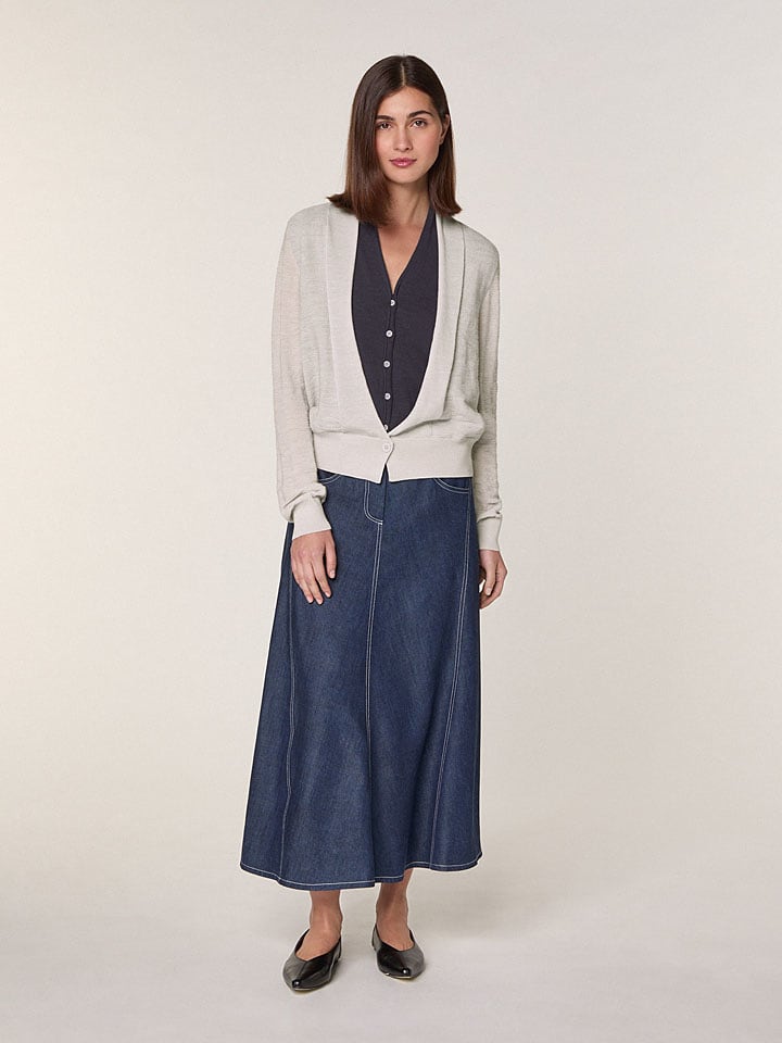 Rodier Wełniany kardigan w kolorze szarym rozmiar: XL