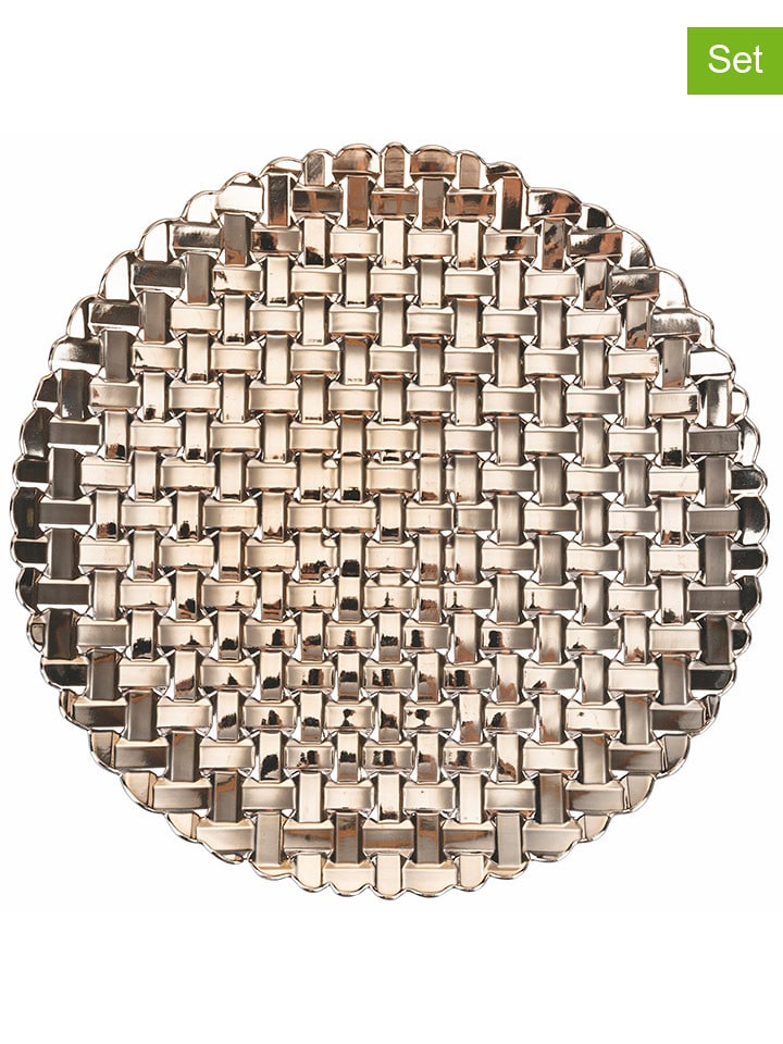 Villa d´Este Podtalerze (6 szt.) "Geometric" w kolorze złotym - Ø 33 cm rozmiar: onesize