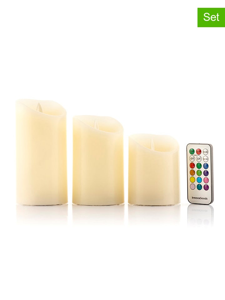 InnovaGoods Świece LED (3 szt.) w kolorze kremowym rozmiar: onesize