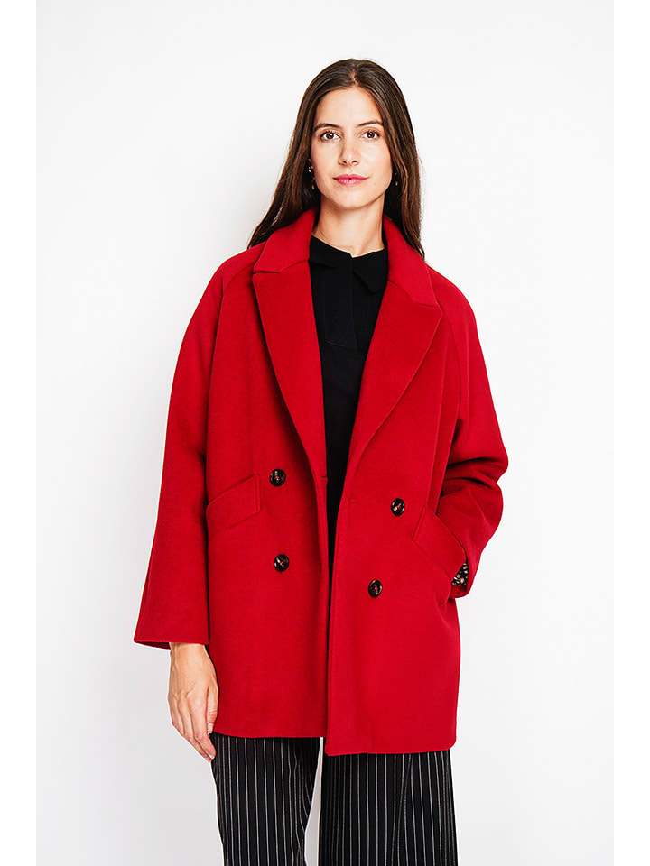 ASSUILI Płaszcz przejściowy w kolorze czerwonym rozmiar: 38