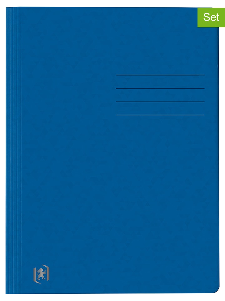 Oxford Skoroszyty (10 szt.) "Top File+" w kolorze niebieskim - A4 rozmiar: onesize