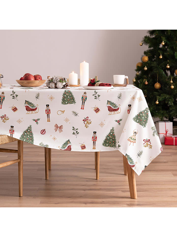 Mint Rugs Obrus "Christmas Nutcracker" w kolorze biało-zielonym rozmiar: 155x300 cm