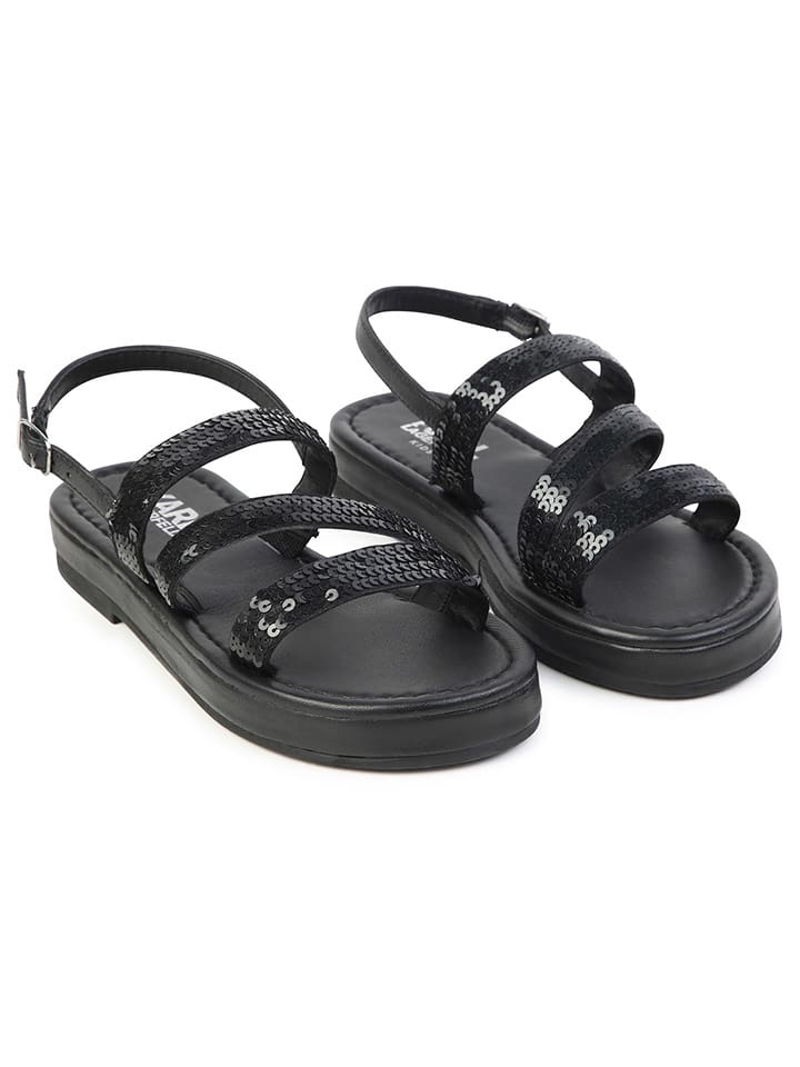 Karl Lagerfeld Kids Skórzane sandały w kolorze czarnym rozmiar: 30