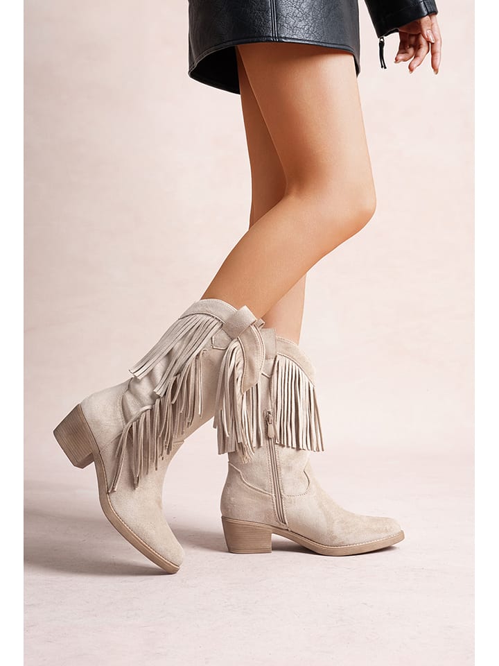 Foreverfolie Botki w kolorze beżowym rozmiar: 36