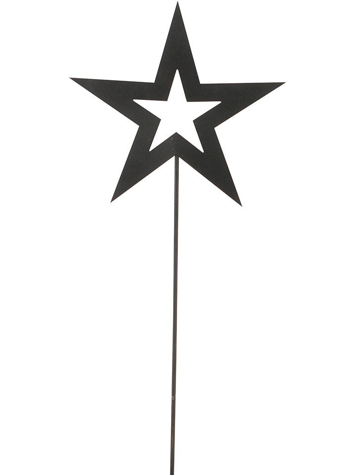 POSIWIO Dekoracja ogrodowa "Star" w kolorze czarnym - wys. 58 x Ø 28 cm rozmiar: onesize