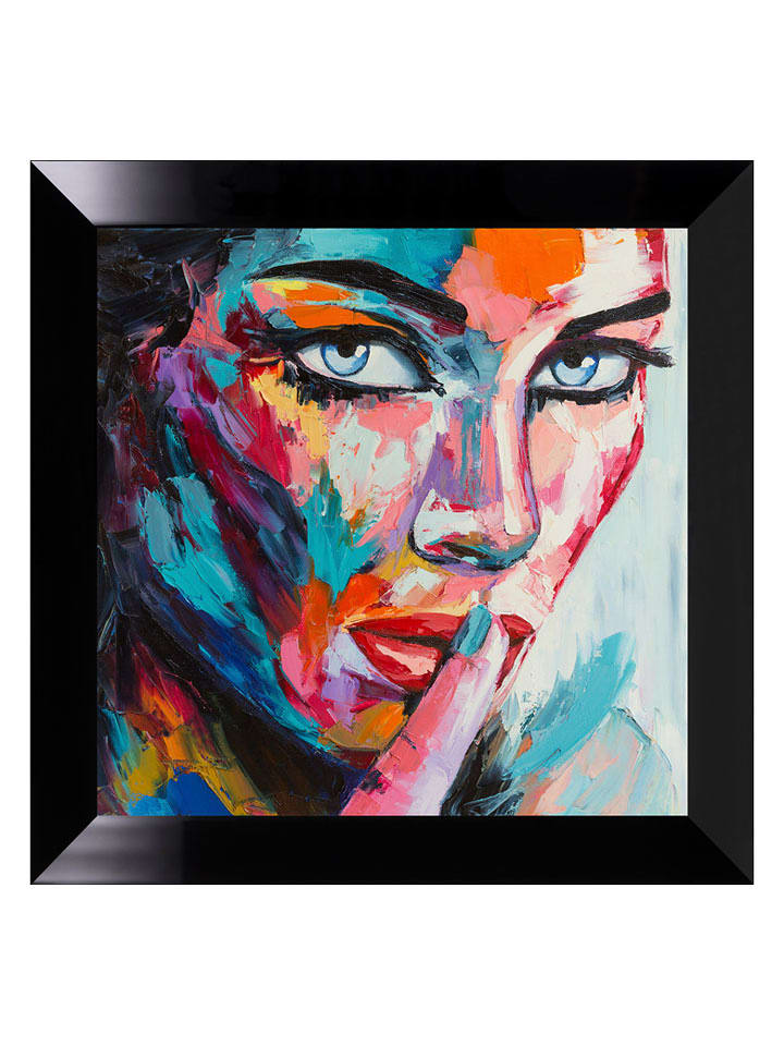 Ars Longa Druk artystyczny "Colorfull Face I" w ramce - 70 x 70 cm rozmiar: onesize