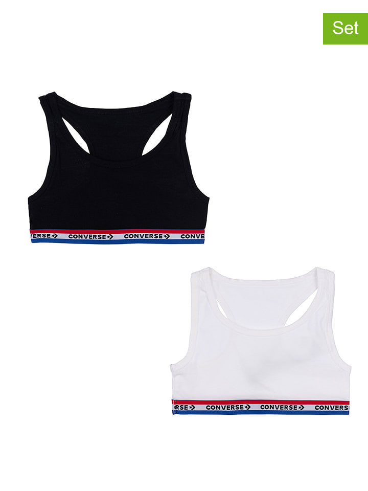 Converse Topy (2 szt.) w kolorze czarnym i białym rozmiar: 128-140