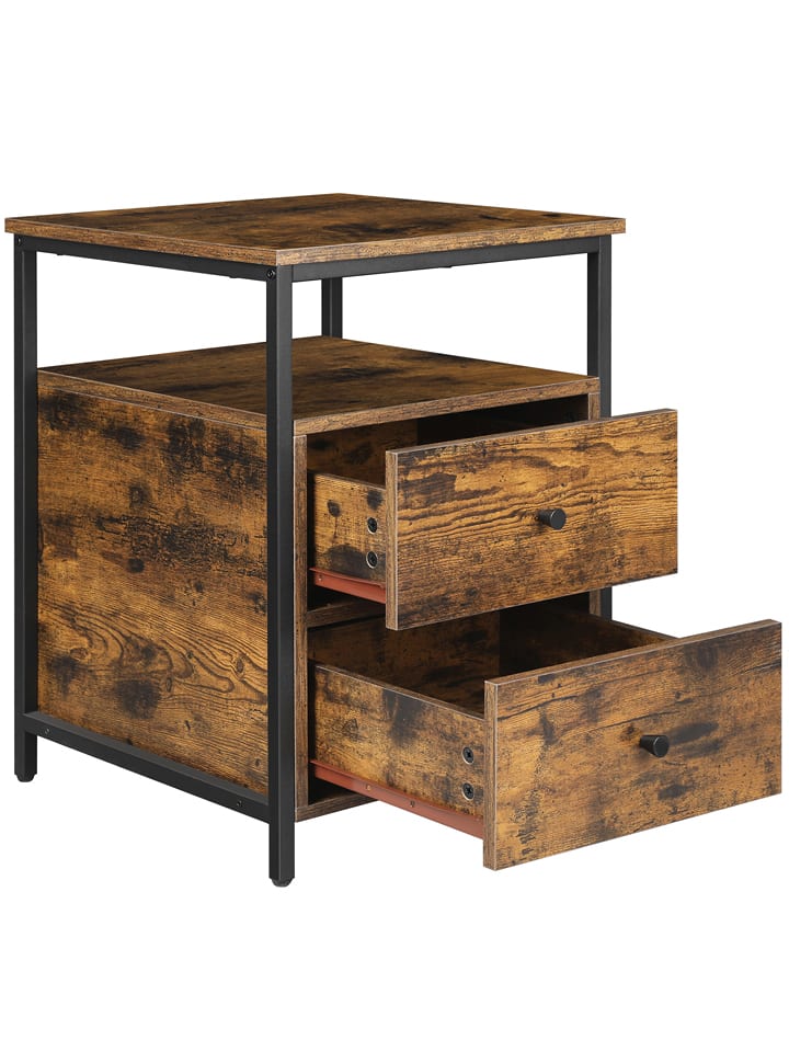 VASAGLE Stolik w kolorze jasnobrązowo-czarnym - 45 x 60 x 45 cm rozmiar: onesize