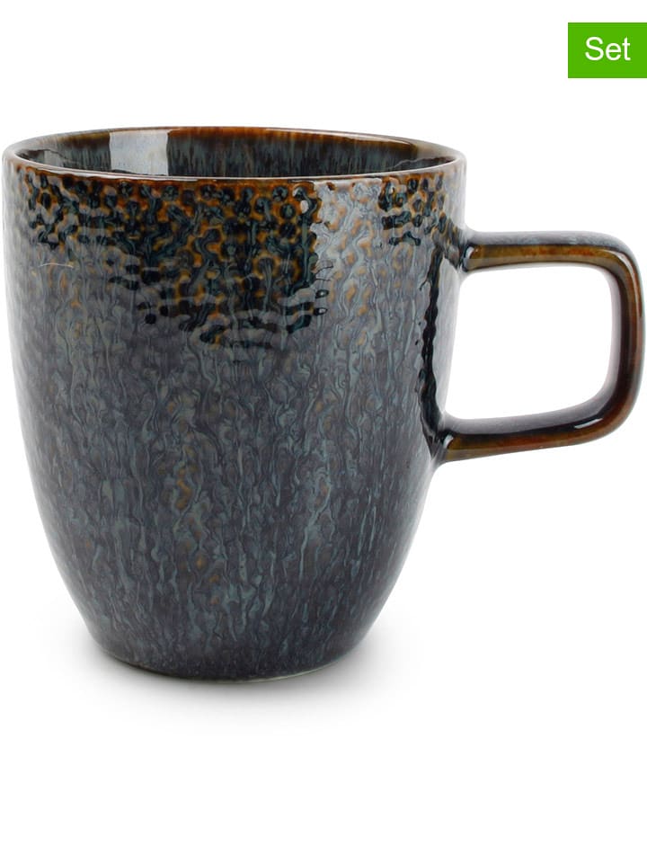 Salt and Pepper Kubki jumbo (4 szt.) "Mielo" w kolorze czarno-zielonym - 380 ml rozmiar: onesize