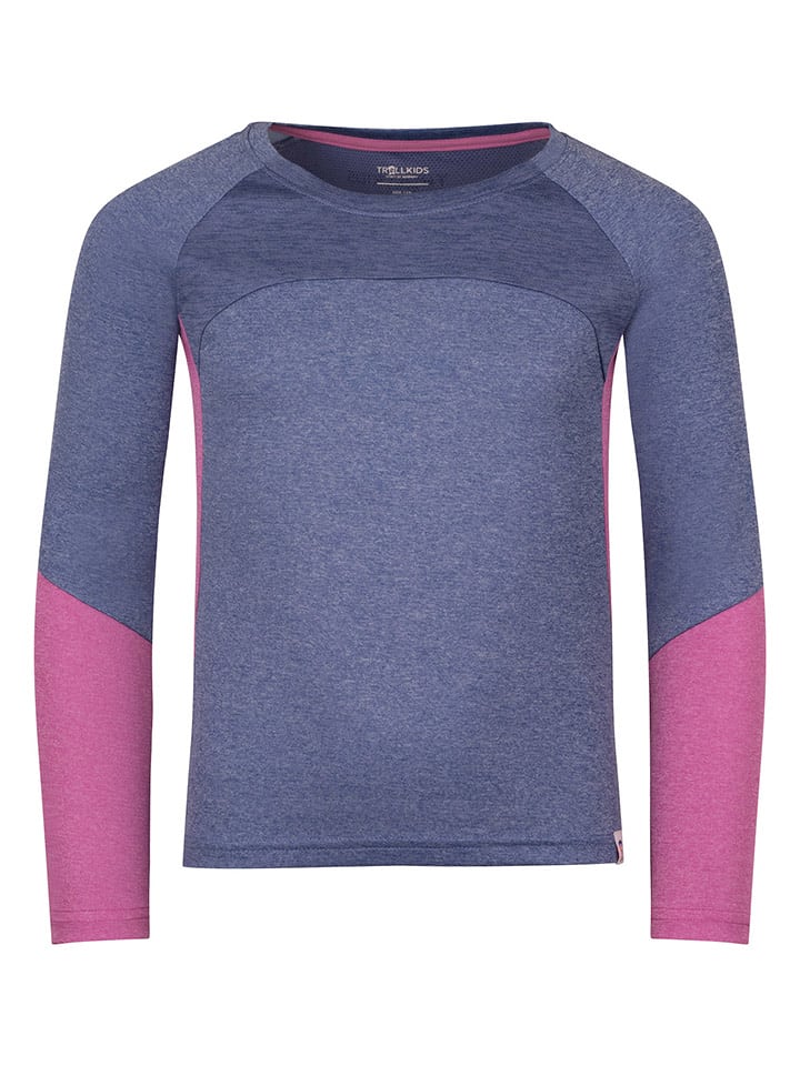 Trollkids Koszulka funkcyjna "Seiland" w kolorze jasnoróżowo-granatowym rozmiar: 164