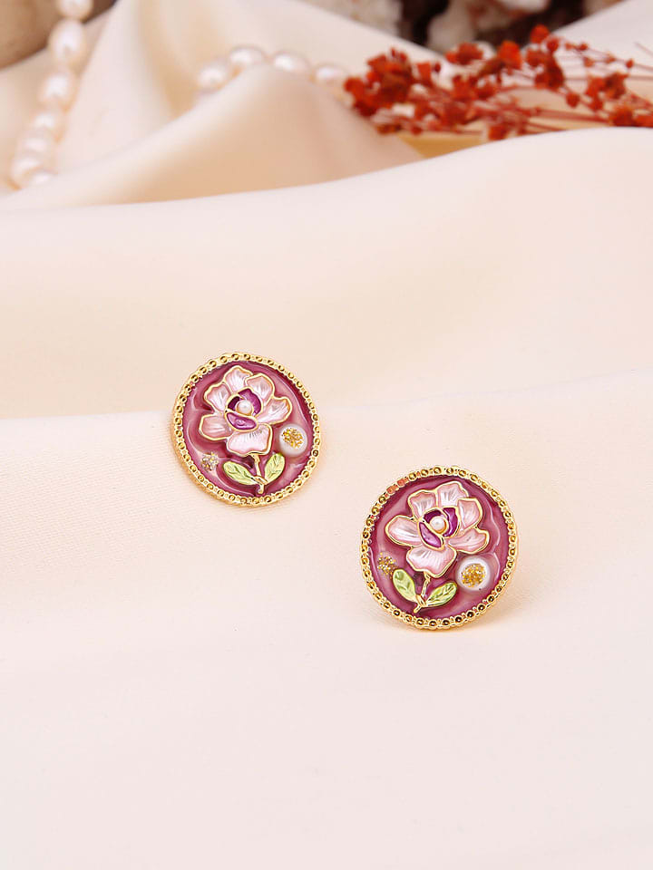 Pierres de Jade Pozłacane kolczyki-wkrętki z perłami rozmiar: onesize