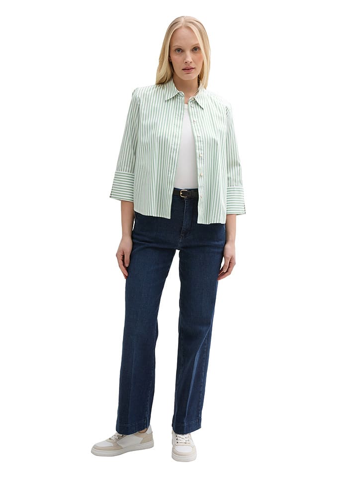 Tom Tailor Bluzka w kolorze zielono-białym rozmiar: 46