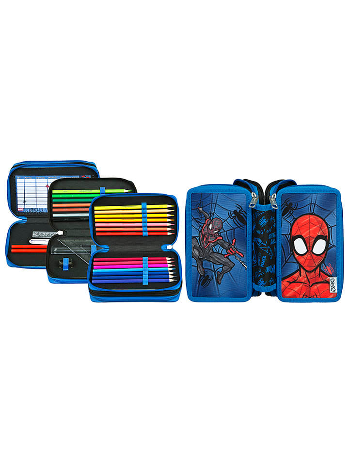 SCOOLI Piórnik "Spider-Man" w kolorze niebieskim z akcesoriami rozmiar: onesize