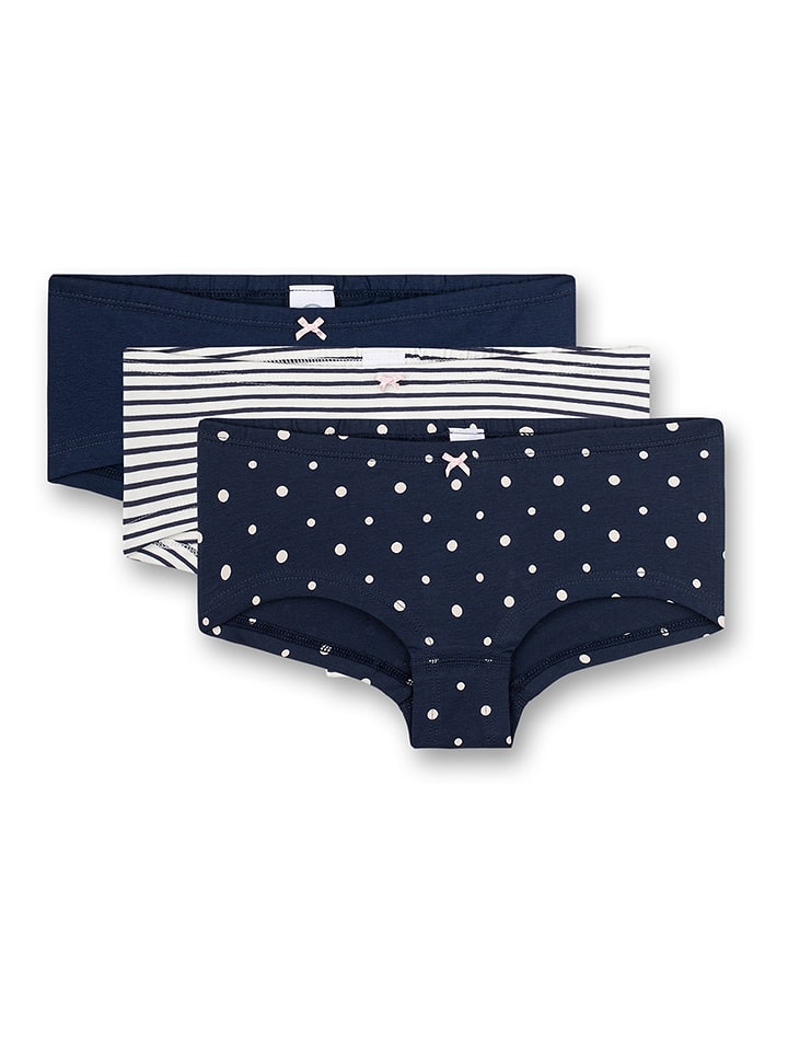 Sanetta Majtki (3 pary) w kolorze granatowo-białym rozmiar: 128