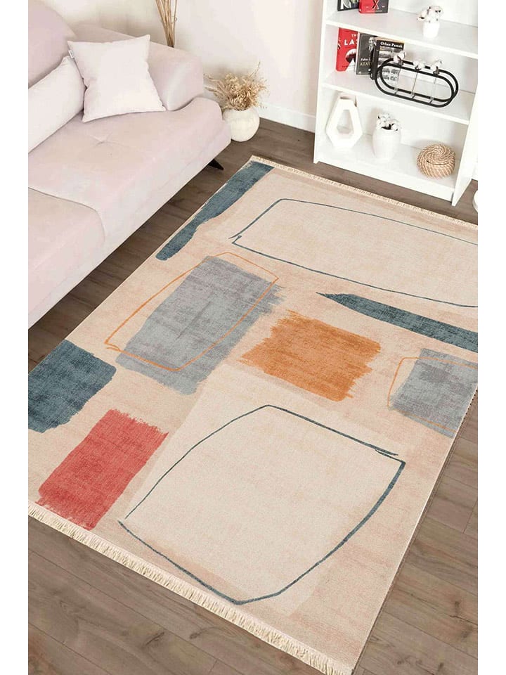 Conceptum Hypnose Dywan bawełniany "150" w kolorze beżowym ze wzorem rozmiar: 100x300 cm