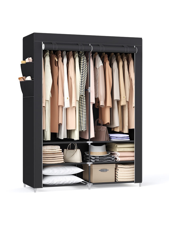 SONGMICS Szafa w kolorze czarnym na ubrania - 127 x 176 x 45 cm rozmiar: onesize