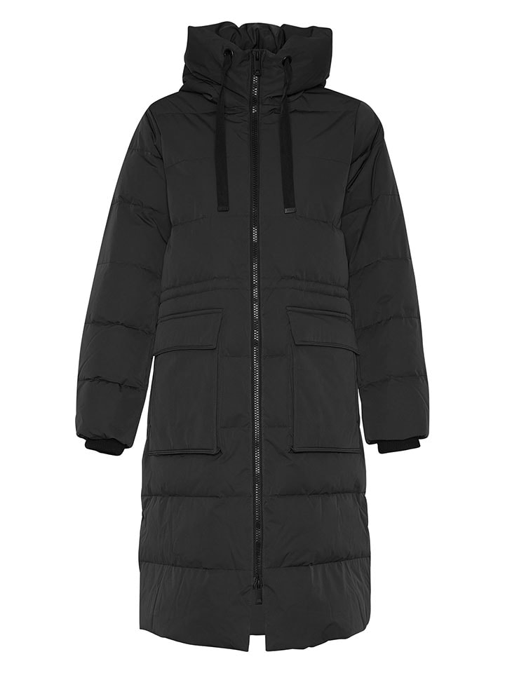 MOSS COPENHAGEN Płaszcz pikowany "Pavinaria" w kolorze czarnym rozmiar: M/L