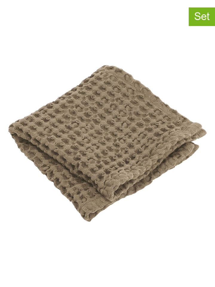 Blomus Ręczniki (2 szt.) "Caro" w kolorze jasnobrązowym dla gości - 30 x 30 cm rozmiar: onesize