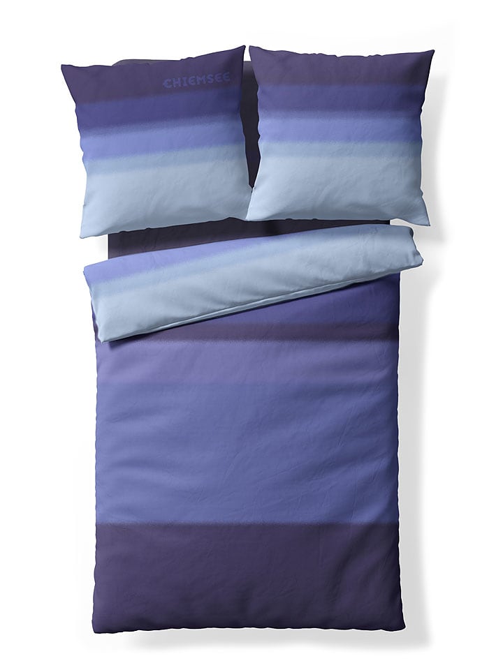 Chiemsee Komplet pościeli satynowej "Sunset" w kolorze niebieskim rozmiar: 135x200 cm/80x80 cm