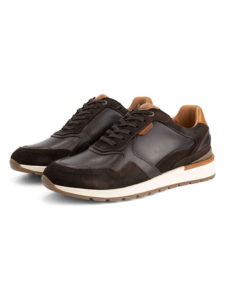 TRAVELIN' Skórzane sneakersy w kolorze brązowym rozmiar: 41