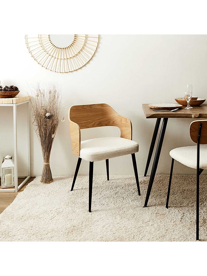 Ethnical Life Krzesło w kolorze biało-jasnobrązowym - 76 x 55 x 51,5 cm rozmiar: onesize