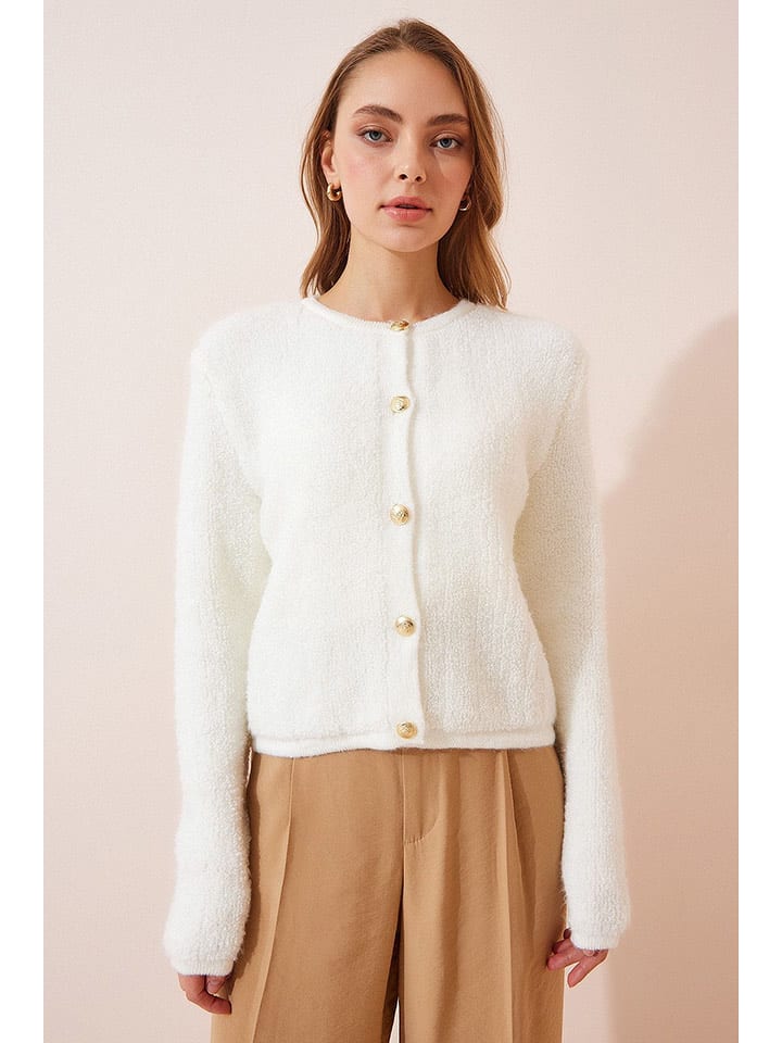 Happiness Istanbul Kardigan w kolorze białym rozmiar: onesize