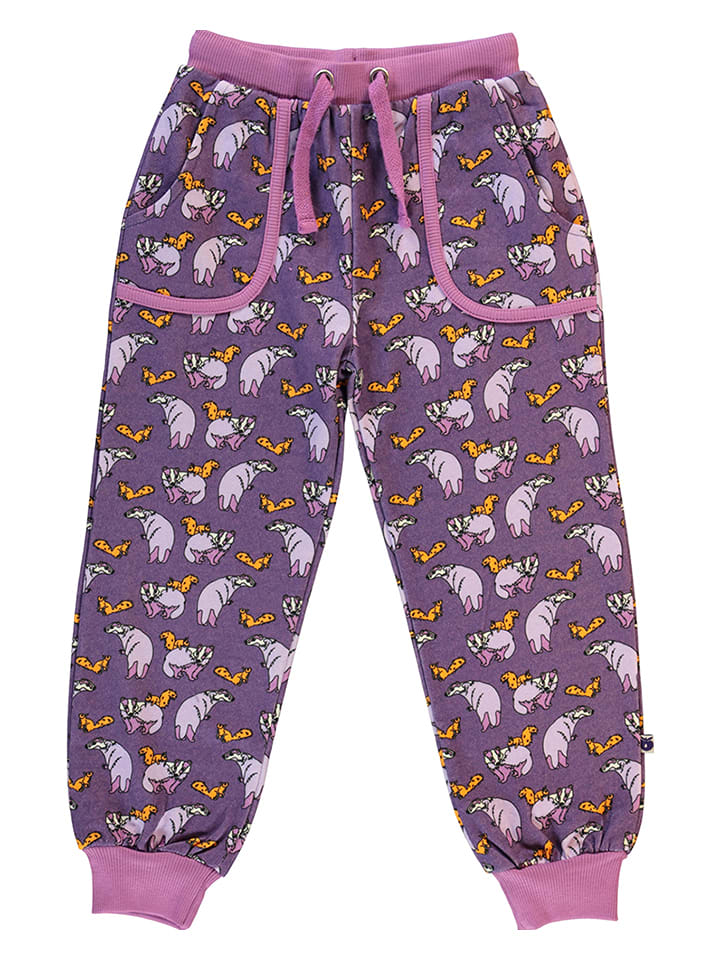 Småfolk Spodnie dresowe "Badgers" w kolorze fioletowym rozmiar: 122/128
