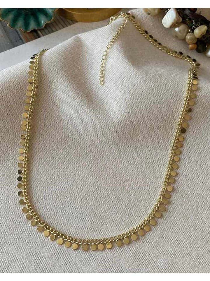 Luseera Pozłacany naszyjnik z elementami ozdobnymi - dł. 45 cm rozmiar: onesize