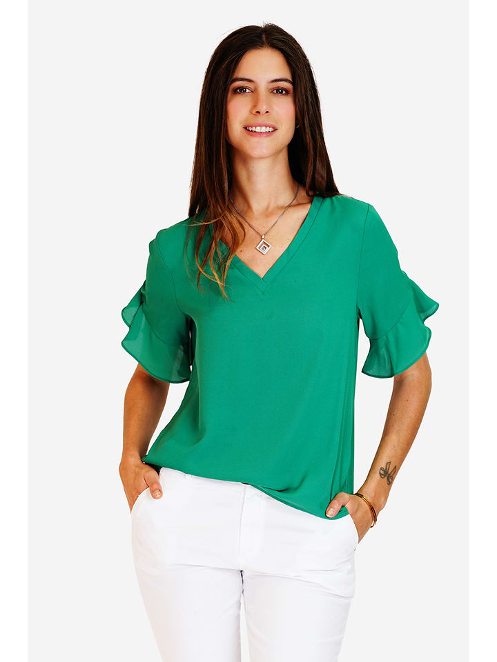 ASSUILI Bluzka w kolorze zielonym rozmiar: 34