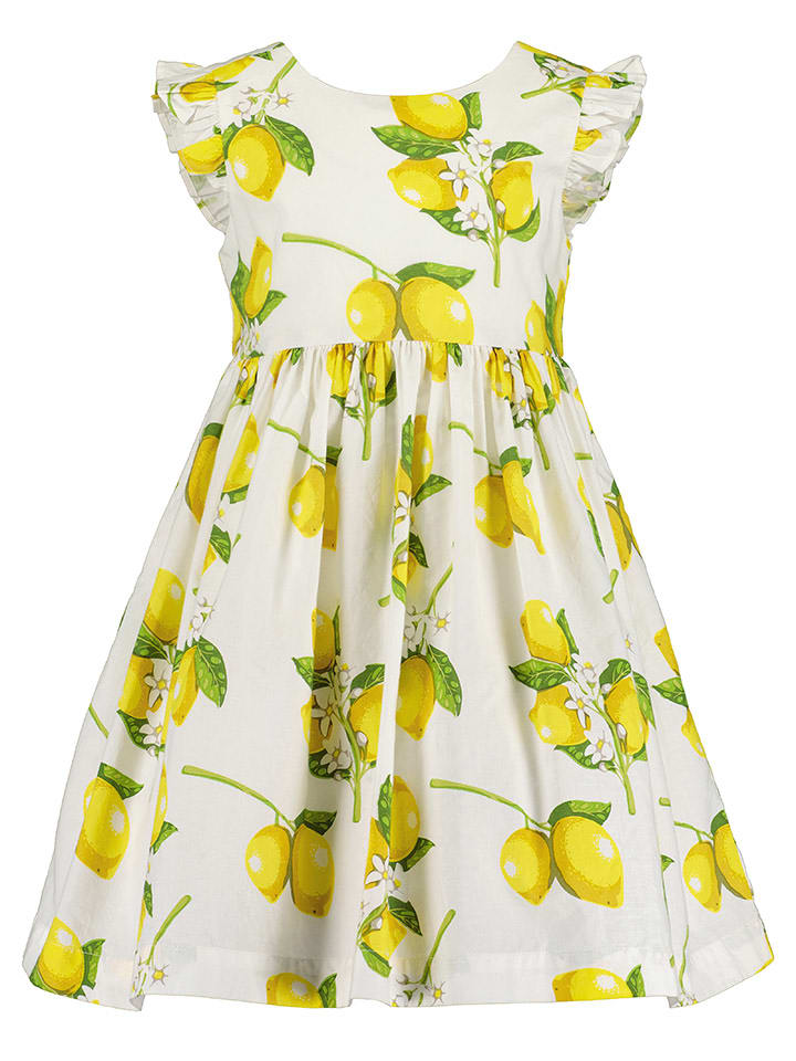 Blue Seven Sukienka w kolorze biało-żółtym rozmiar: 104