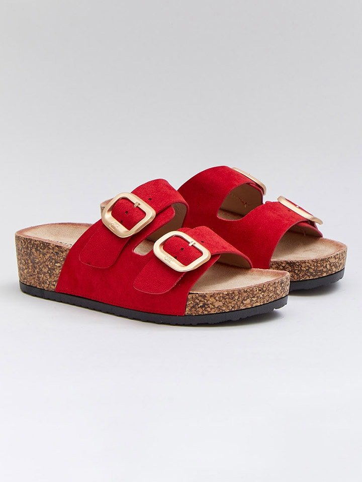 Bellucci Klapki w kolorze czerwonym na koturnie rozmiar: 38