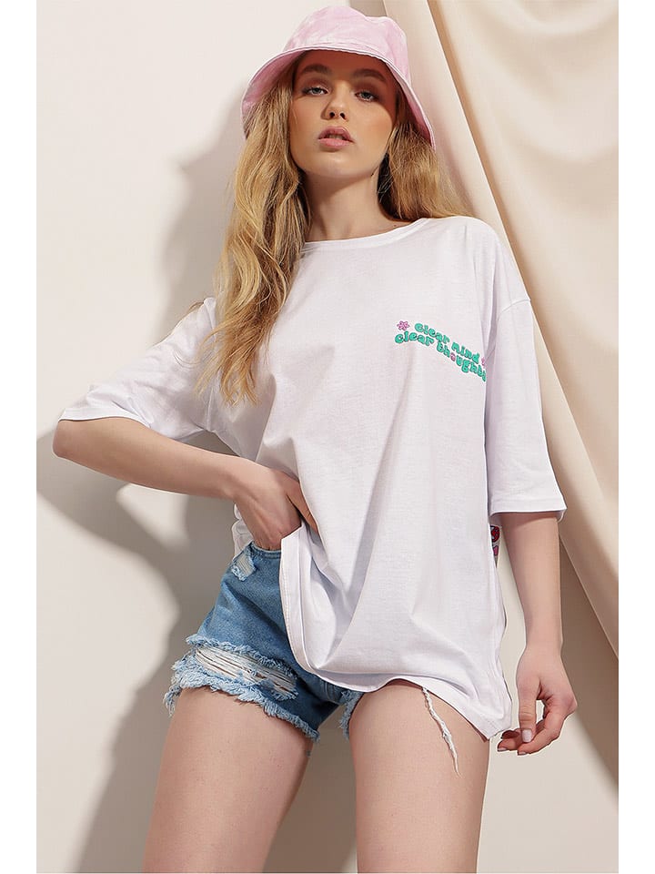 Lycalia Koszulka w kolorze kemowo-białym rozmiar: 36